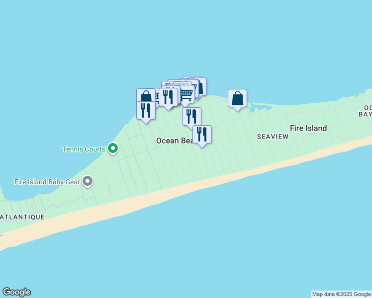 map of restaurants, bars, coffee shops, grocery stores, and more near 215 Cottage Walk in Ocean Beach