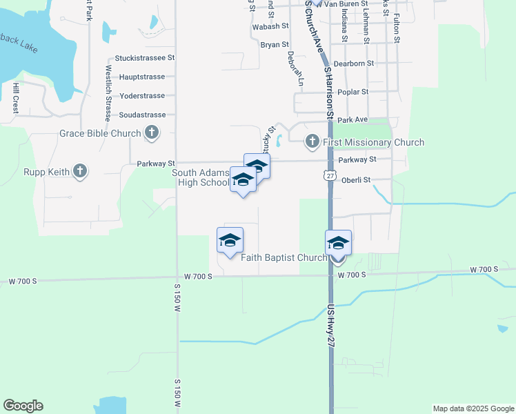 map of restaurants, bars, coffee shops, grocery stores, and more near Starfire Way in Berne