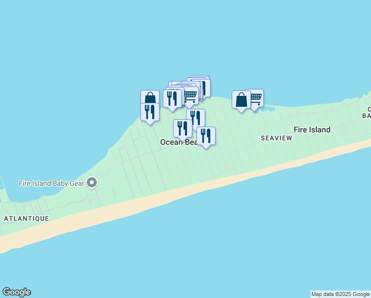 map of restaurants, bars, coffee shops, grocery stores, and more near in Ocean Beach