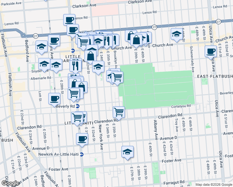 map of restaurants, bars, coffee shops, grocery stores, and more near in Brooklyn