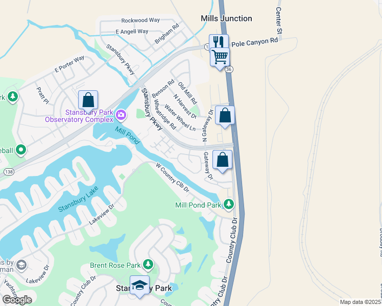 map of restaurants, bars, coffee shops, grocery stores, and more near 117 Crystal Bay Drive in Stansbury Park