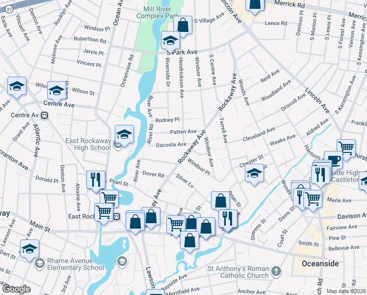 map of restaurants, bars, coffee shops, grocery stores, and more near 552 Dacosta Avenue in Oceanside