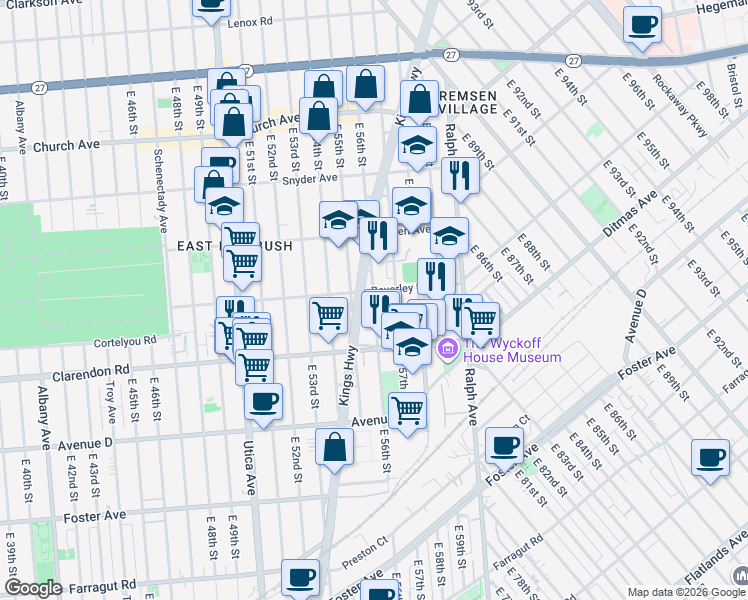 map of restaurants, bars, coffee shops, grocery stores, and more near in Brooklyn