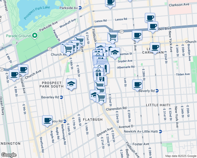 map of restaurants, bars, coffee shops, grocery stores, and more near in Brooklyn