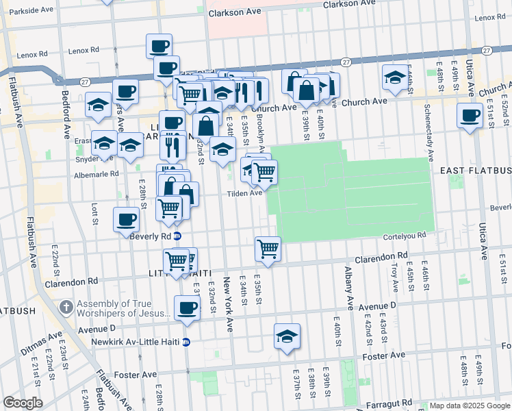 map of restaurants, bars, coffee shops, grocery stores, and more near in Brooklyn