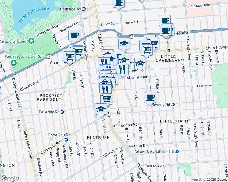 map of restaurants, bars, coffee shops, grocery stores, and more near in Brooklyn