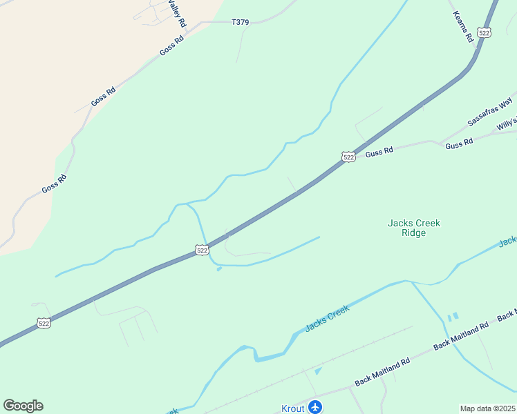 map of restaurants, bars, coffee shops, grocery stores, and more near U.S. 522 in Lewistown