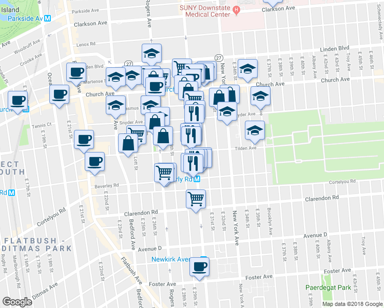 map of restaurants, bars, coffee shops, grocery stores, and more near in Brooklyn