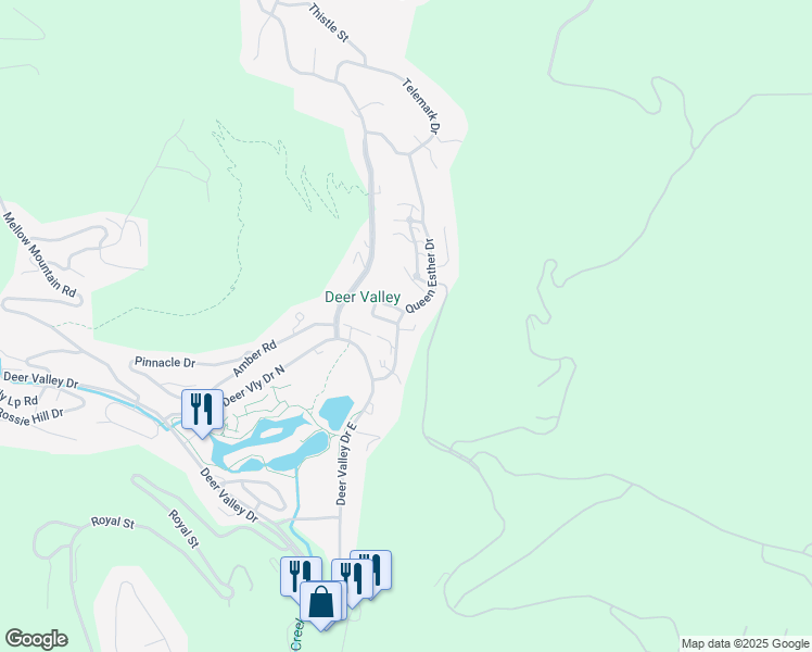map of restaurants, bars, coffee shops, grocery stores, and more near 2385 Good Trump Court in Park City