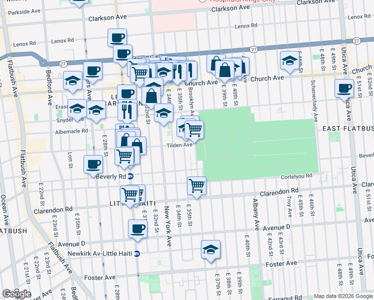 map of restaurants, bars, coffee shops, grocery stores, and more near in Brooklyn