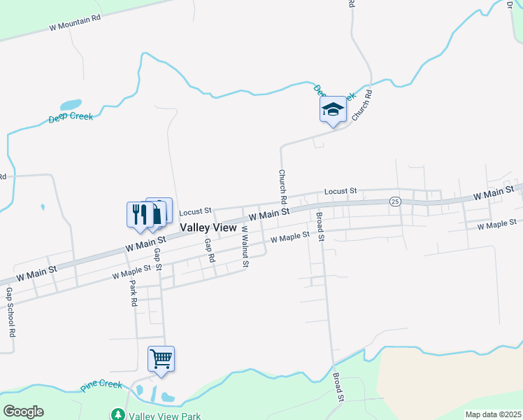 map of restaurants, bars, coffee shops, grocery stores, and more near 920 West Main Street in Valley View