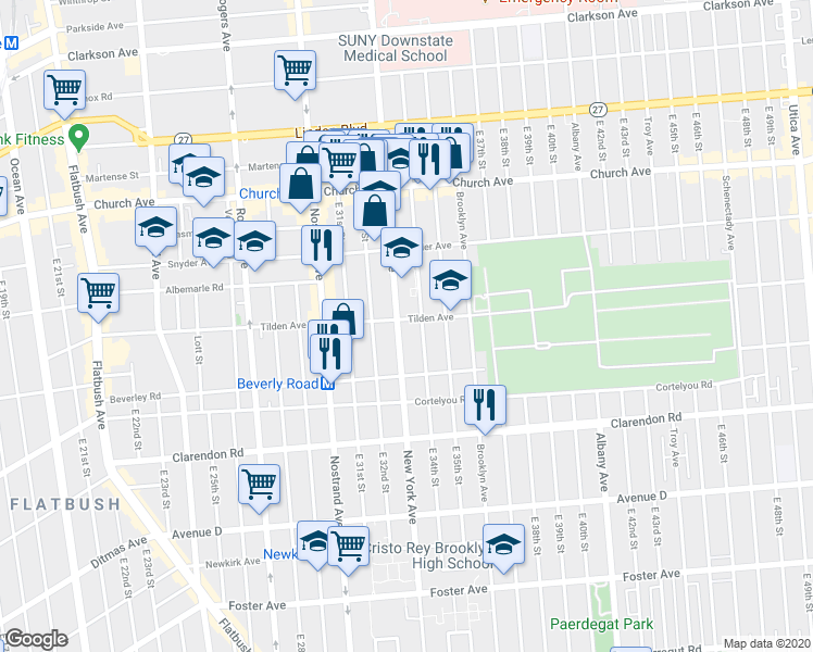 map of restaurants, bars, coffee shops, grocery stores, and more near in Brooklyn