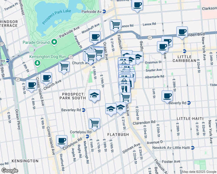 map of restaurants, bars, coffee shops, grocery stores, and more near in Brooklyn