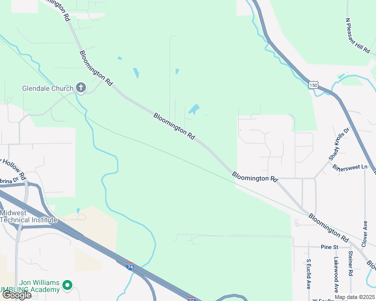 map of restaurants, bars, coffee shops, grocery stores, and more near 2700 Bloomington Road in East Peoria