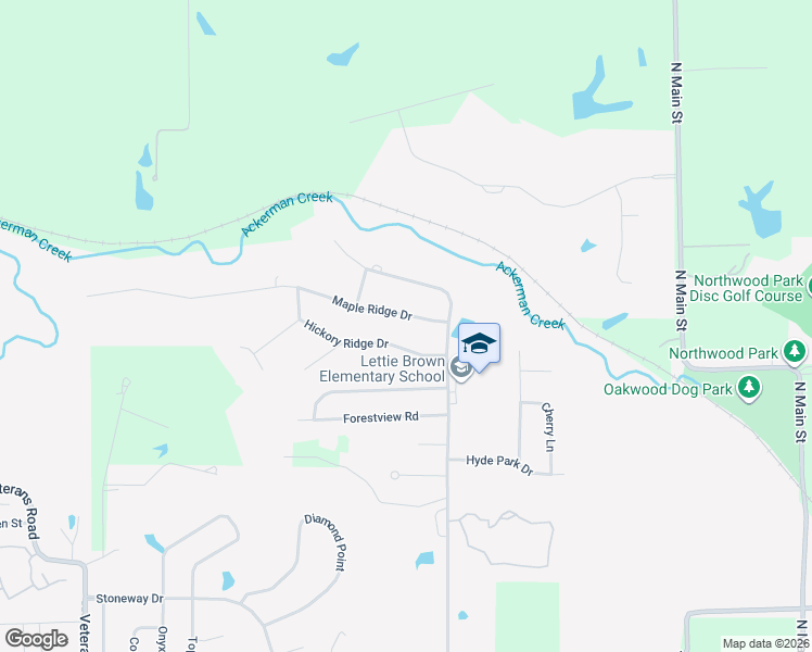 map of restaurants, bars, coffee shops, grocery stores, and more near 26 Maple Ridge Drive in Morton