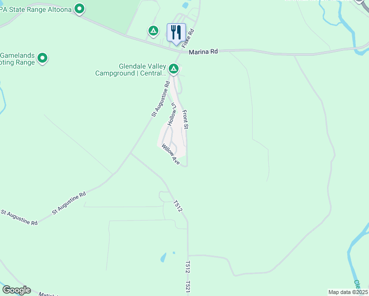 map of restaurants, bars, coffee shops, grocery stores, and more near 109 Front Street in Fallentimber
