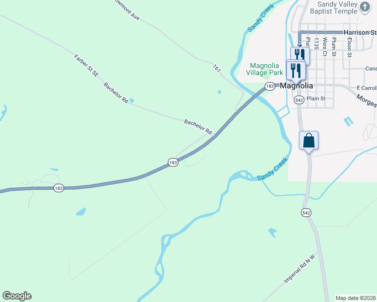 map of restaurants, bars, coffee shops, grocery stores, and more near 11104 Northwest Co Highway 9 in Magnolia
