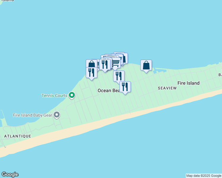 map of restaurants, bars, coffee shops, grocery stores, and more near in Ocean Beach