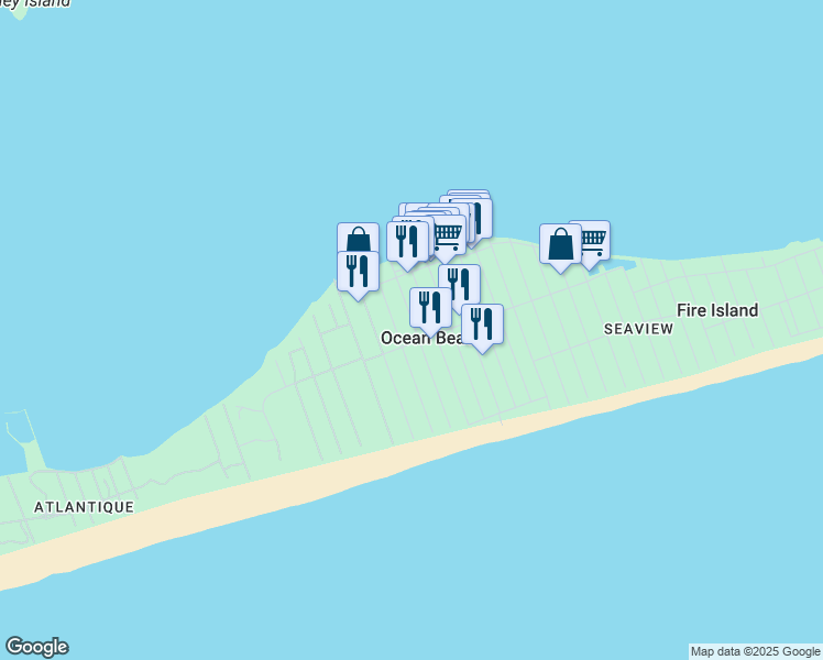 map of restaurants, bars, coffee shops, grocery stores, and more near 30 Bungalow Lane in Ocean Beach