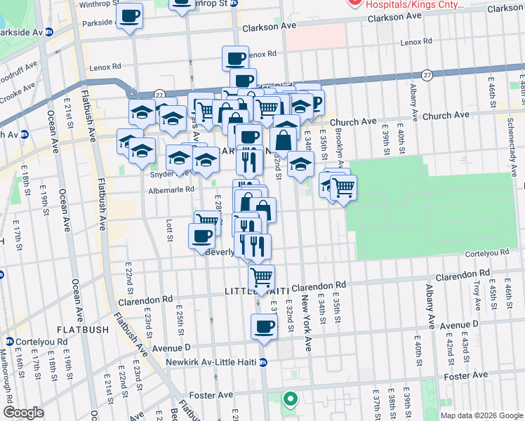 map of restaurants, bars, coffee shops, grocery stores, and more near in Brooklyn