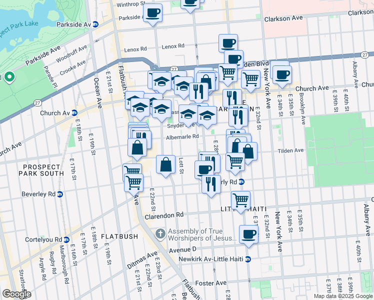 map of restaurants, bars, coffee shops, grocery stores, and more near in Brooklyn