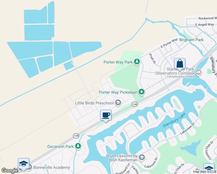 map of restaurants, bars, coffee shops, grocery stores, and more near 6525 North Flat Top Drive in Stansbury Park