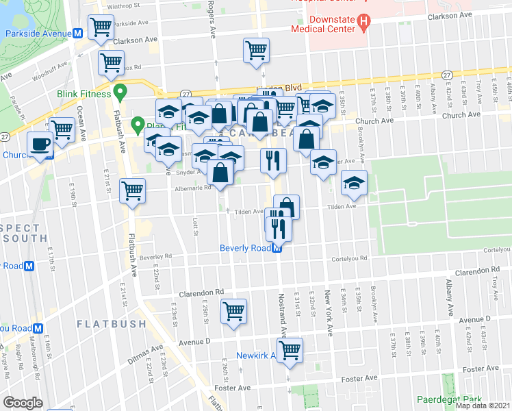 map of restaurants, bars, coffee shops, grocery stores, and more near in Brooklyn