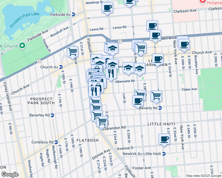 map of restaurants, bars, coffee shops, grocery stores, and more near 2328 Bedford Avenue in Brooklyn