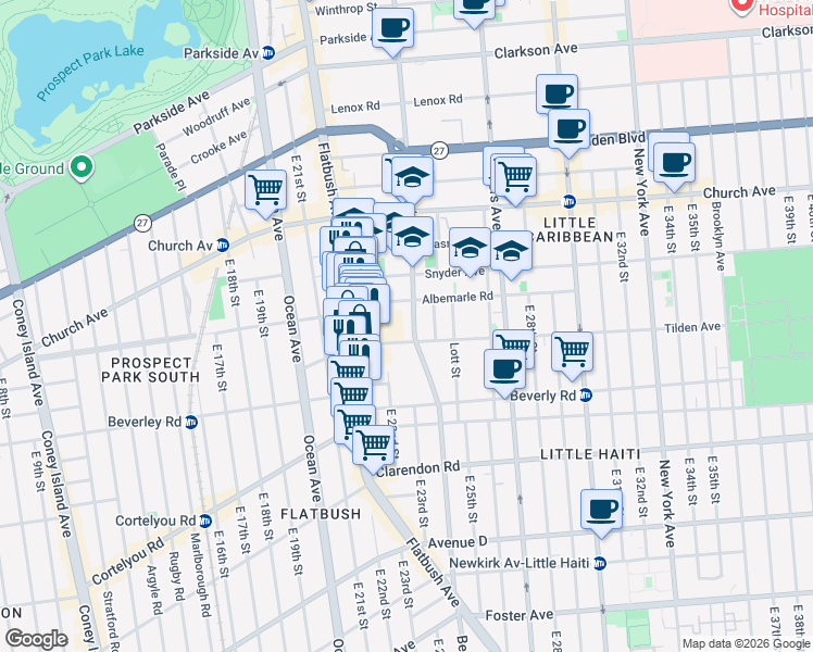 map of restaurants, bars, coffee shops, grocery stores, and more near 2328 Bedford Avenue in Brooklyn