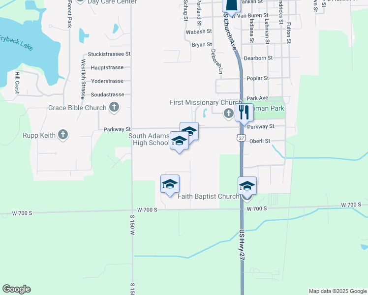 map of restaurants, bars, coffee shops, grocery stores, and more near 1012 Starfire Way in Berne