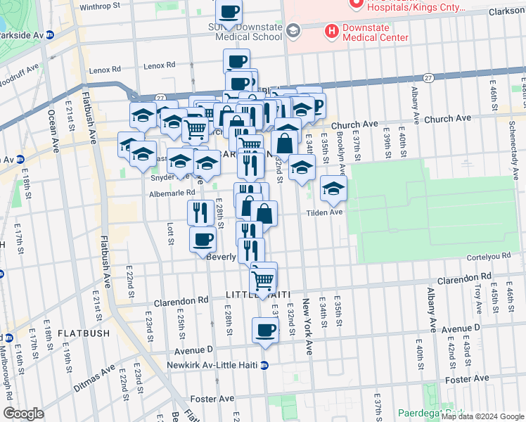 map of restaurants, bars, coffee shops, grocery stores, and more near in Brooklyn