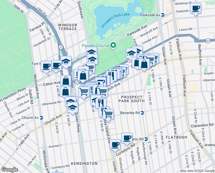 map of restaurants, bars, coffee shops, grocery stores, and more near in Brooklyn