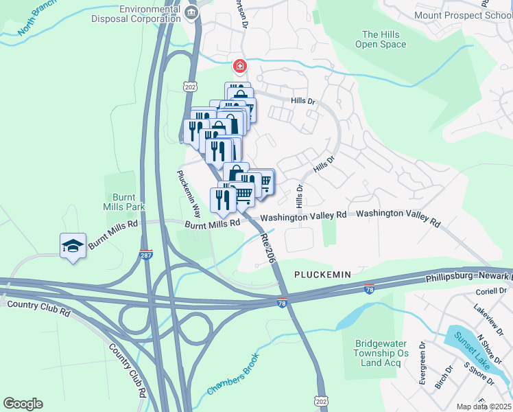 map of restaurants, bars, coffee shops, grocery stores, and more near in Bedminster