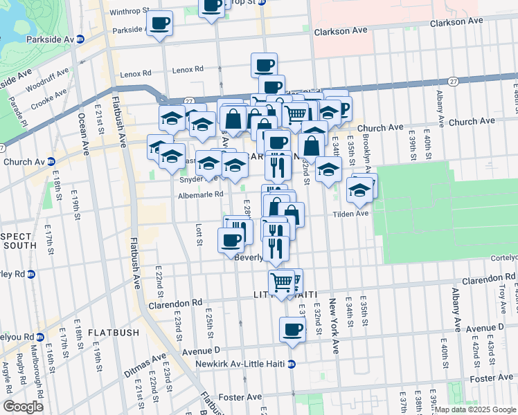 map of restaurants, bars, coffee shops, grocery stores, and more near in Brooklyn
