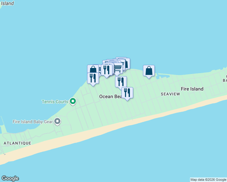 map of restaurants, bars, coffee shops, grocery stores, and more near in Ocean Beach