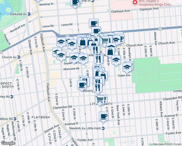 map of restaurants, bars, coffee shops, grocery stores, and more near in Brooklyn