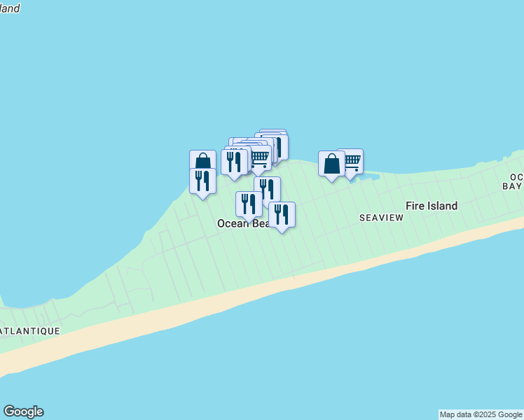 map of restaurants, bars, coffee shops, grocery stores, and more near in Ocean Beach