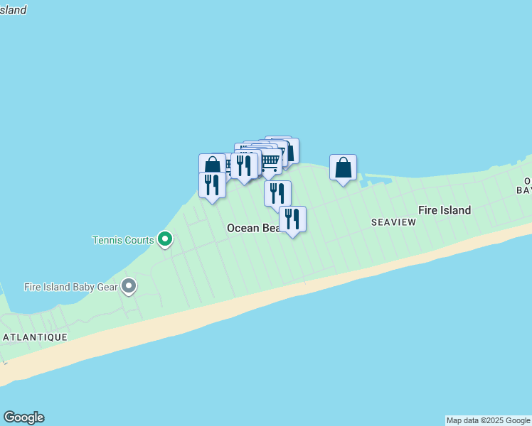 map of restaurants, bars, coffee shops, grocery stores, and more near in Ocean Beach