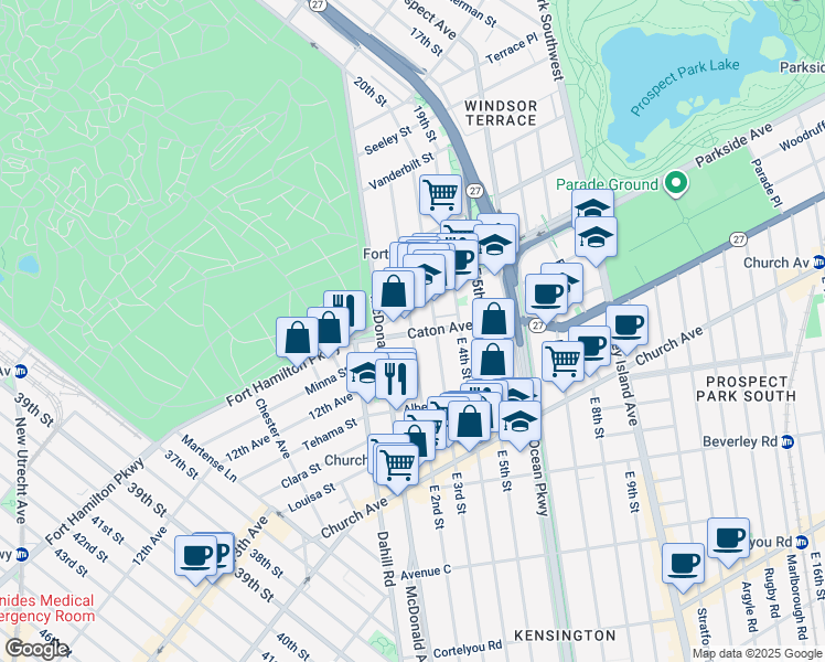 map of restaurants, bars, coffee shops, grocery stores, and more near in Brooklyn