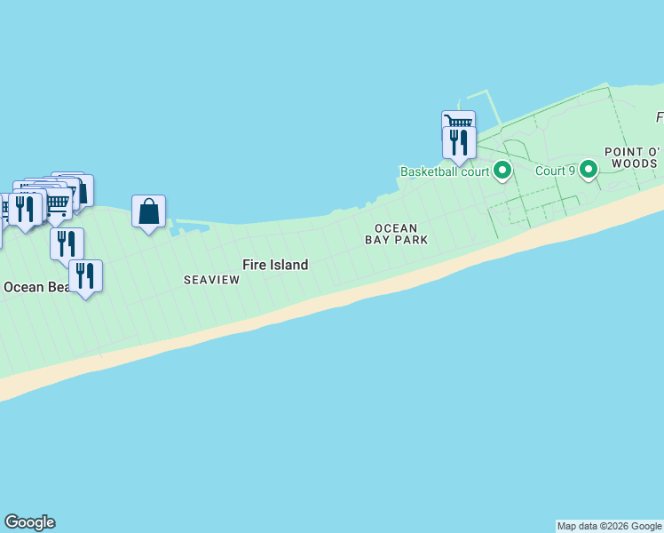 map of restaurants, bars, coffee shops, grocery stores, and more near 27 Superior Street in Ocean Beach