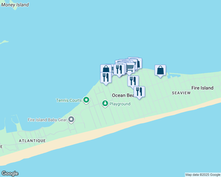 map of restaurants, bars, coffee shops, grocery stores, and more near 300 Wilmot Road in Ocean Beach