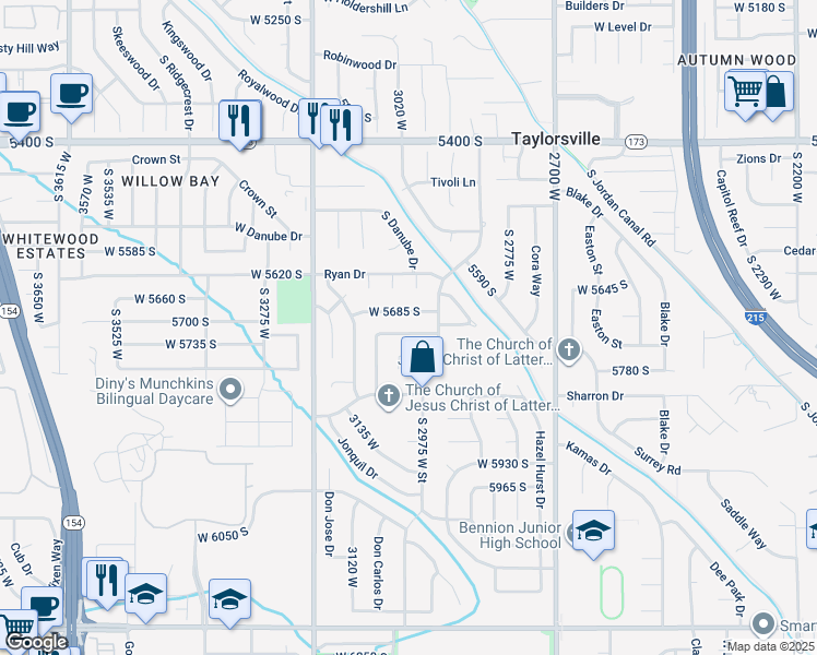 map of restaurants, bars, coffee shops, grocery stores, and more near 3002 Carranza Drive in Salt Lake City