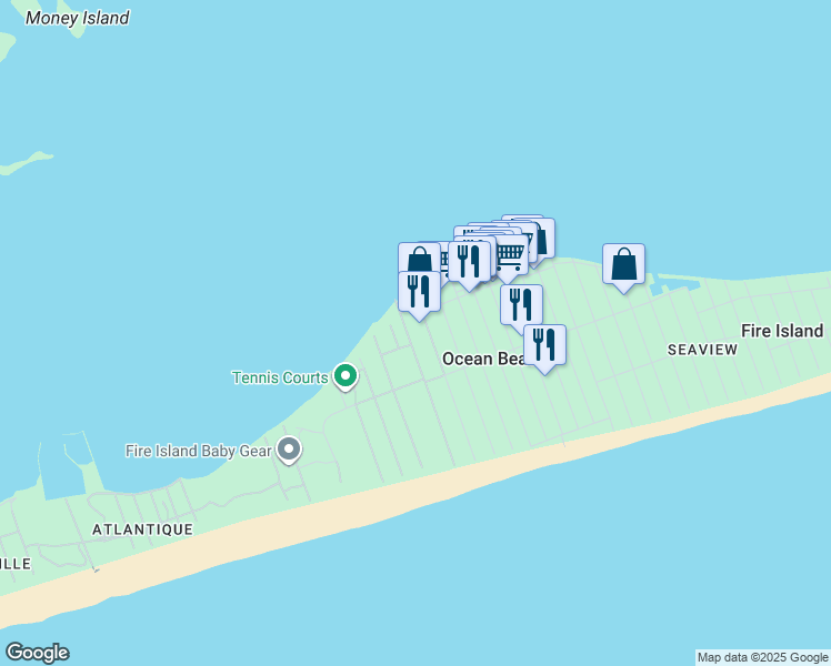 map of restaurants, bars, coffee shops, grocery stores, and more near 300 Wilmot Road in Ocean Beach