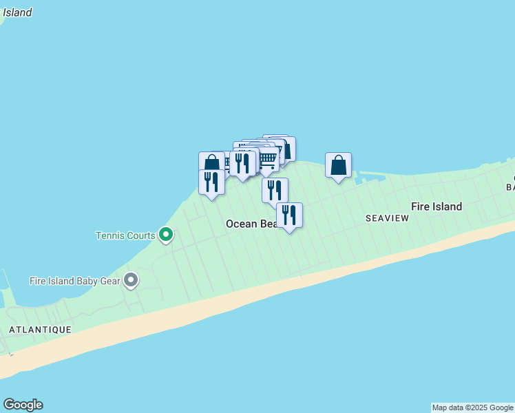 map of restaurants, bars, coffee shops, grocery stores, and more near in Ocean Beach