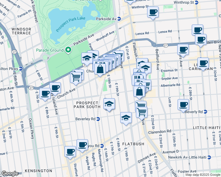 map of restaurants, bars, coffee shops, grocery stores, and more near in Brooklyn