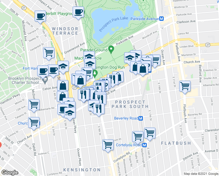 map of restaurants, bars, coffee shops, grocery stores, and more near in Brooklyn