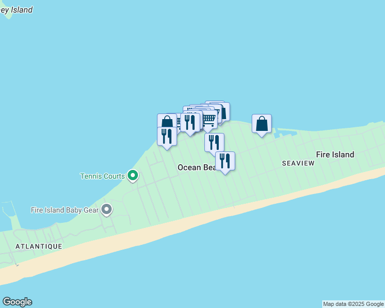 map of restaurants, bars, coffee shops, grocery stores, and more near 30 Bungalow Lane in Ocean Beach