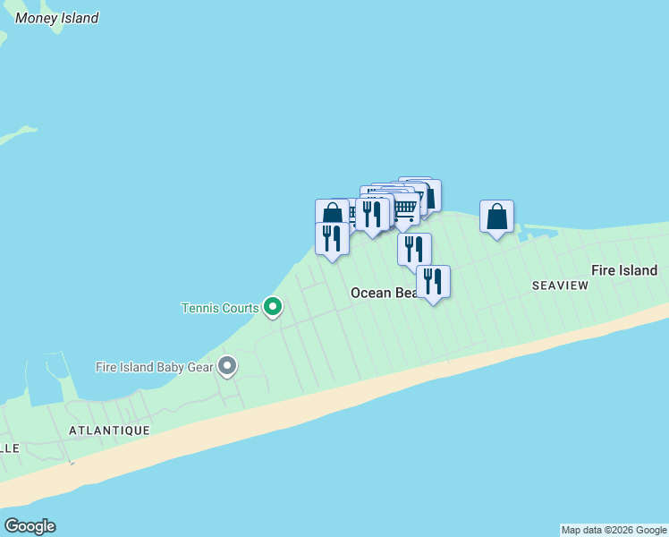 map of restaurants, bars, coffee shops, grocery stores, and more near 300 Wilmot Road in Ocean Beach