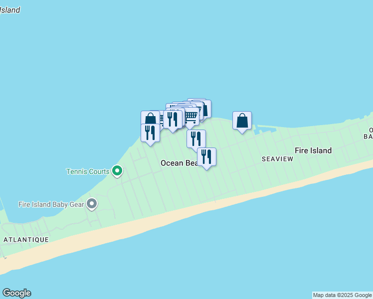 map of restaurants, bars, coffee shops, grocery stores, and more near in Ocean Beach