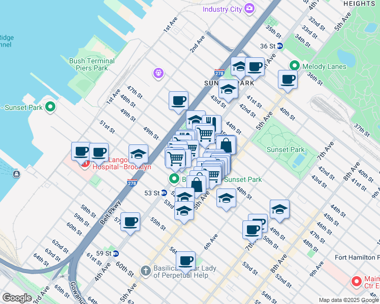 map of restaurants, bars, coffee shops, grocery stores, and more near in Brooklyn